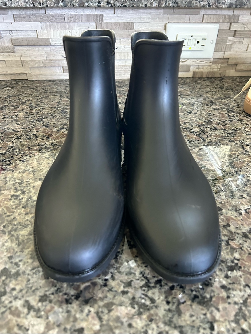 Women Black Chelsea Rain Boots